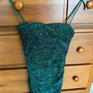Green Sequin Strappy Dress